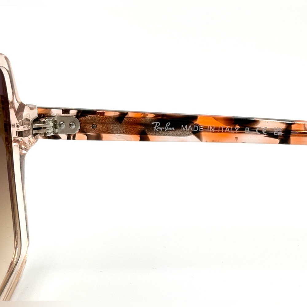 Ray-Ban 1281/51 Sunglasses transparent Brown Large Square Frame Rb1973 - Picture 10 of 12
